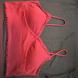 Burgundy lace crop top